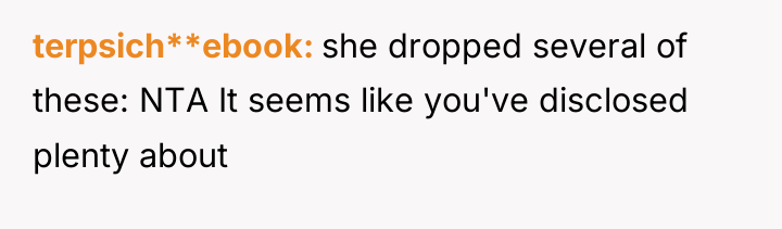 terpsich**ebook she dropped several of these: NTA It seems like...
