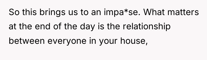 So this brings us to an impa*se. What matters at...
