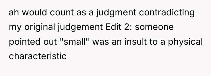 ah would count as a judgment contradicting my original judgement...