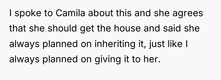 I spoke to Camila about this and she agrees that...