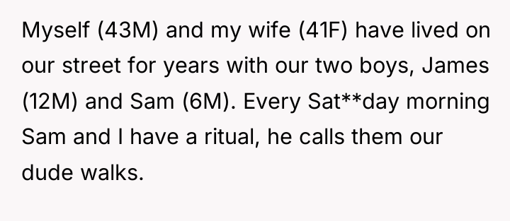 Myself (43M) and my wife (41F) have lived on our...