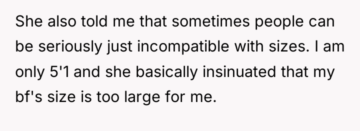 She also told me that sometimes people can be seriously...