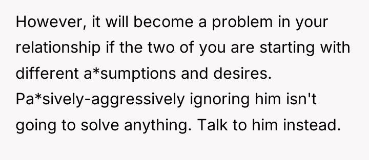 However, it will become a problem in your relationship if...