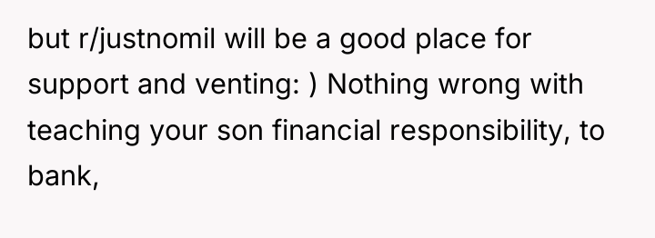 but r/justnomil will be a good place for support and...