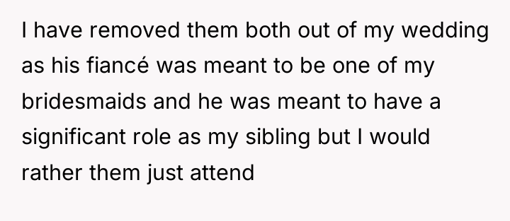 I have removed them both out of my wedding as...