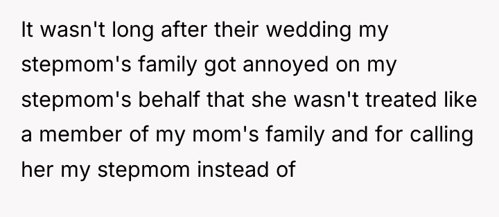 It wasn't long after their wedding my stepmom's family got...