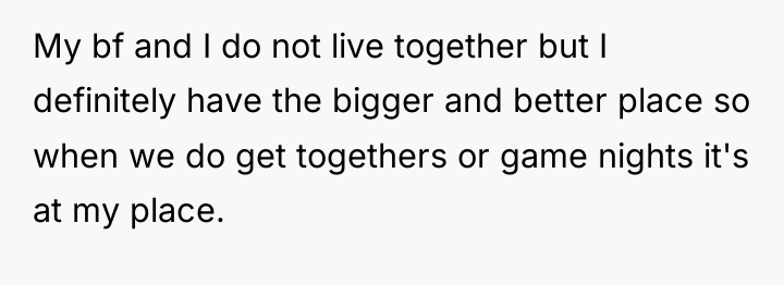 My bf and I do not live together but I...