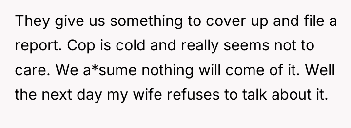 They give us something to cover up and file a...