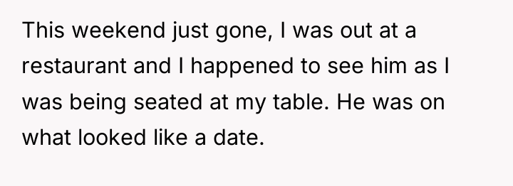This weekend just gone, I was out at a restaurant...
