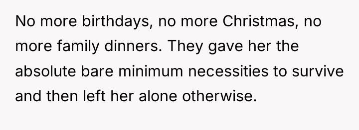 No more birthdays, no more Christmas, no more family dinners....