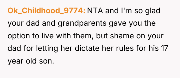 Ok_Childhood_9774 NTA and I'm so glad your dad and grandparents...