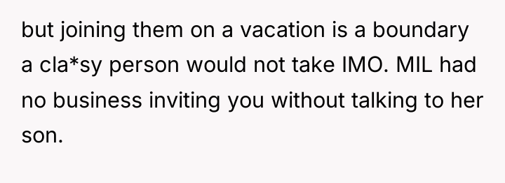 but joining them on a vacation is a boundary a...