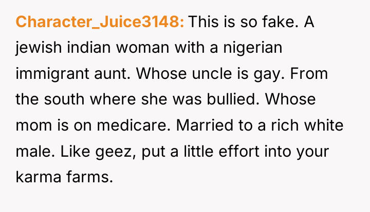 Character_Juice3148 This is so fake. A jewish indian woman with...