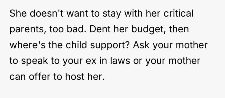 She doesn't want to stay with her critical parents, too...
