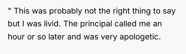 " This was probably not the right thing to say...
