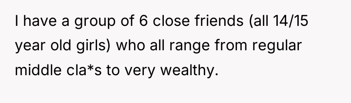 I have a group of 6 close friends (all 14/15...