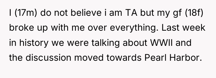 I (17m) do not believe i am TA but my...