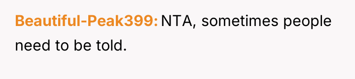 Beautiful-Peak399 NTA, sometimes people need to be told.