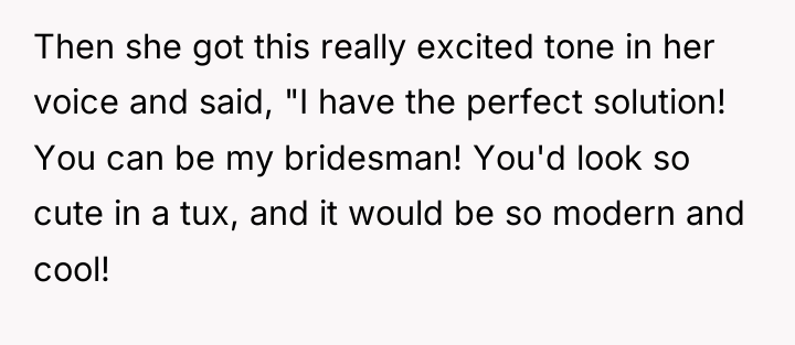 Then she got this really excited tone in her voice...