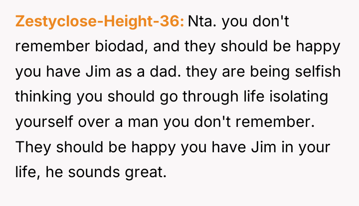 Zestyclose-Height-36 Nta. you don't remember biodad, and they should be...
