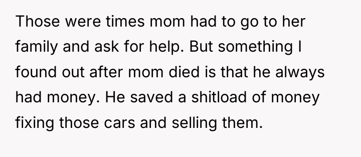 Those were times mom had to go to her family...