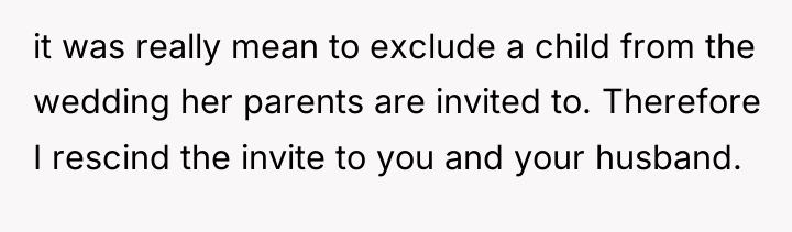 it was really mean to exclude a child from the...