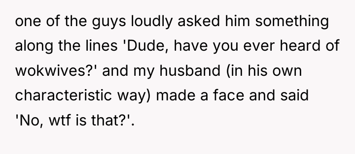 one of the guys loudly asked him something along the...