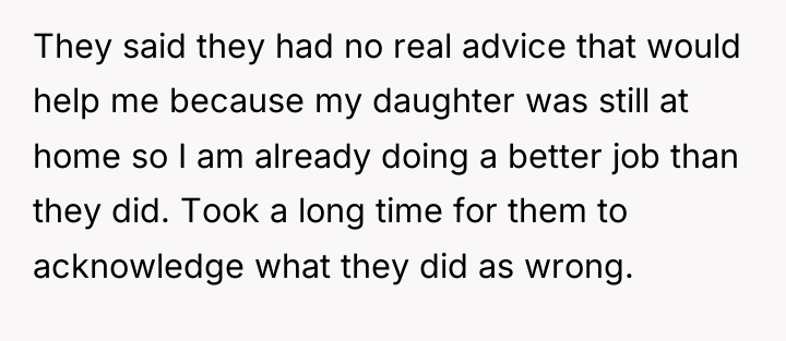 They said they had no real advice that would help...