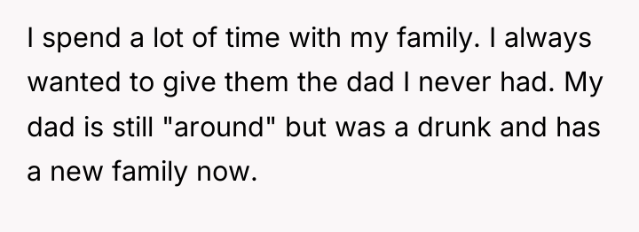 I spend a lot of time with my family. I...