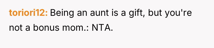 toriori12 Being an aunt is a gift, but you're not...