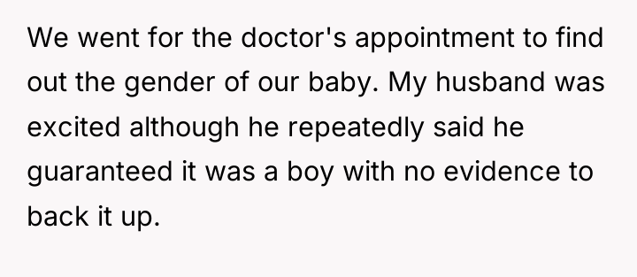 We went for the doctor's appointment to find out the...