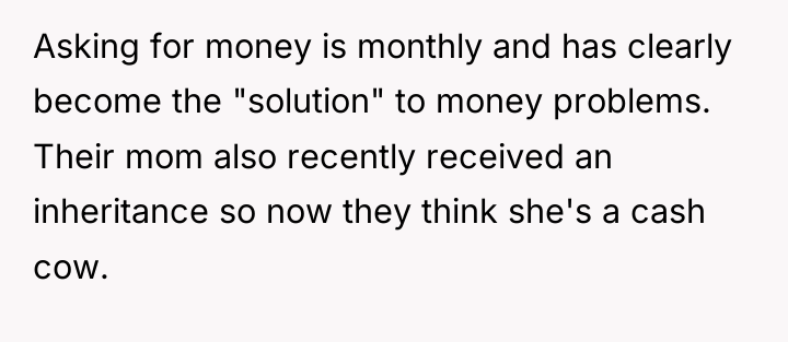 Asking for money is monthly and has clearly become the...