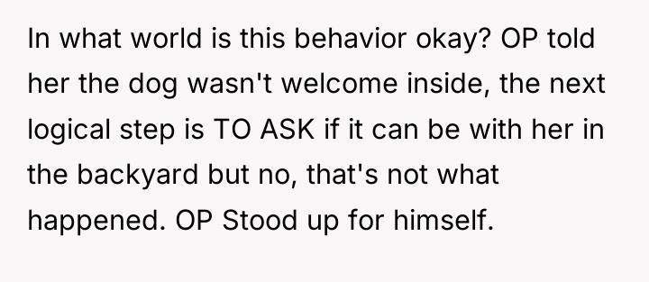 In what world is this behavior okay? OP told her...