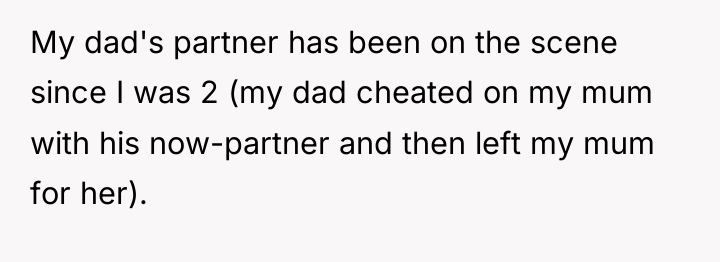 My dad's partner has been on the scene since I...