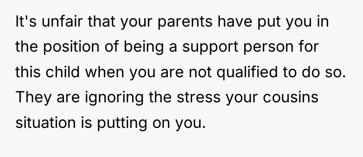 It's unfair that your parents have put you in the...