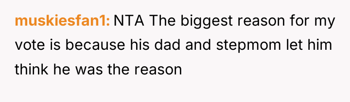 muskiesfan1 NTA The biggest reason for my vote is because...