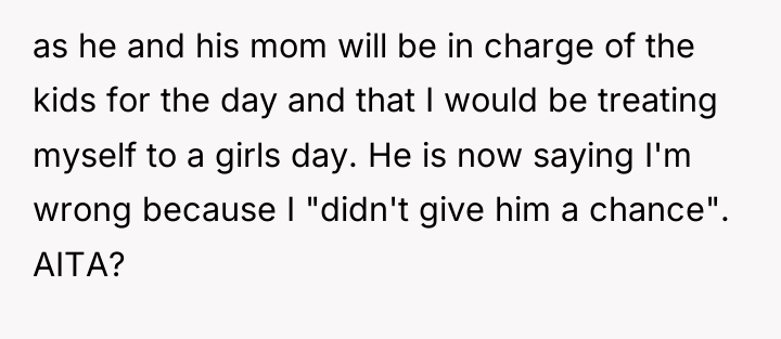as he and his mom will be in charge of...