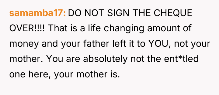 samamba17 DO NOT SIGN THE CHEQUE OVER!!!! That is a...