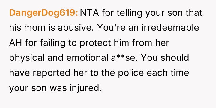 DangerDog619 NTA for telling your son that his mom is...