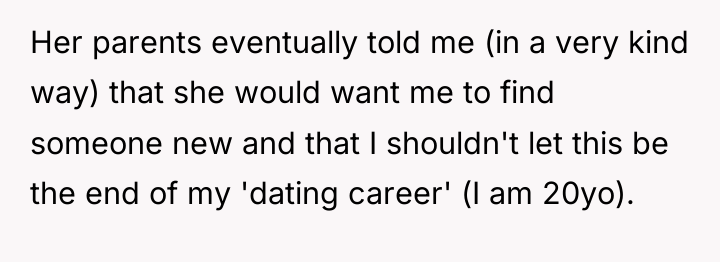 Her parents eventually told me (in a very kind way)...