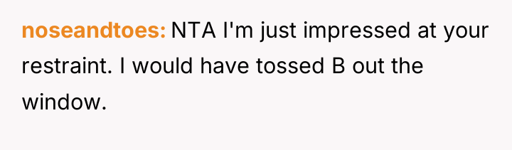 noseandtoes NTA I'm just impressed at your restraint. I would...