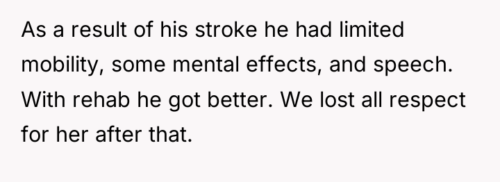 As a result of his stroke he had limited mobility,...