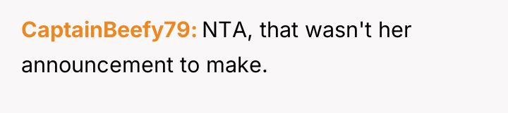 CaptainBeefy79 NTA, that wasn't her announcement to make.