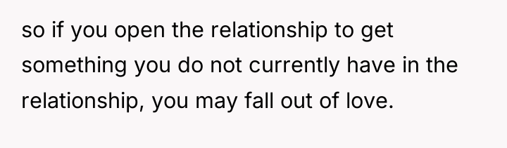 so if you open the relationship to get something you...