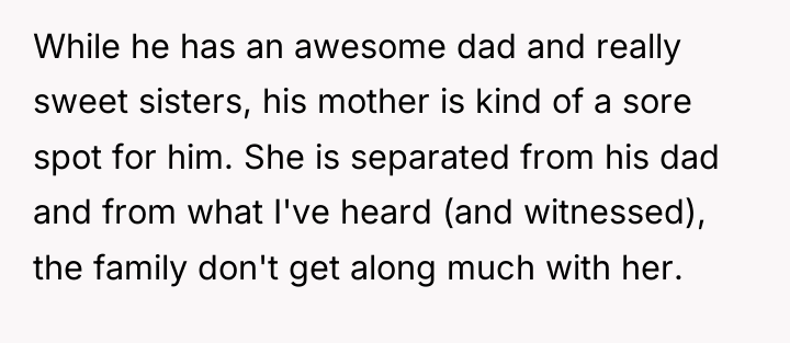 While he has an awesome dad and really sweet sisters,...