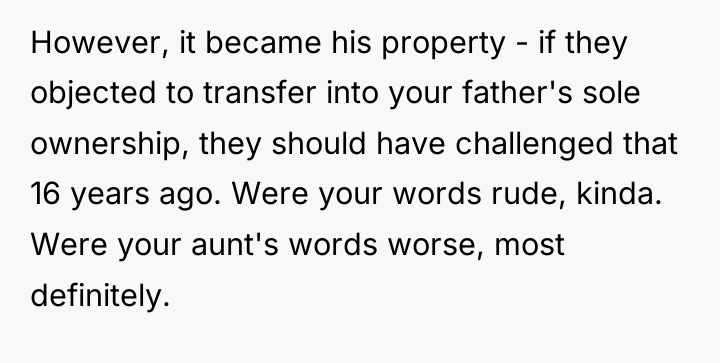 However, it became his property - if they objected to...