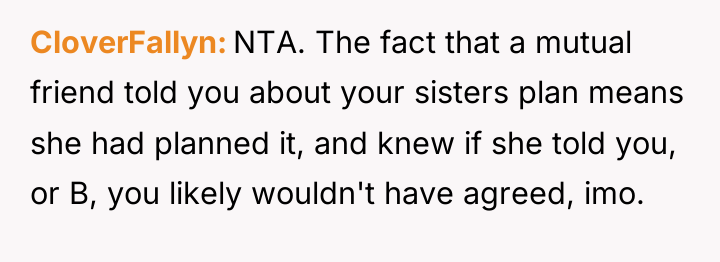 CloverFallyn NTA. The fact that a mutual friend told you...