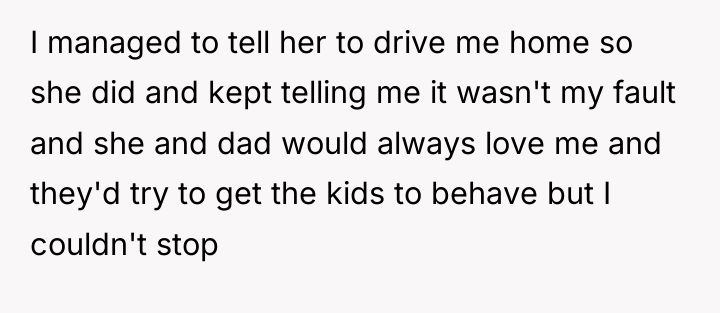 I managed to tell her to drive me home so...