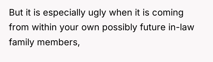 But it is especially ugly when it is coming from...