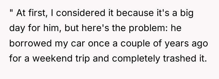 " At first, I considered it because it's a big...